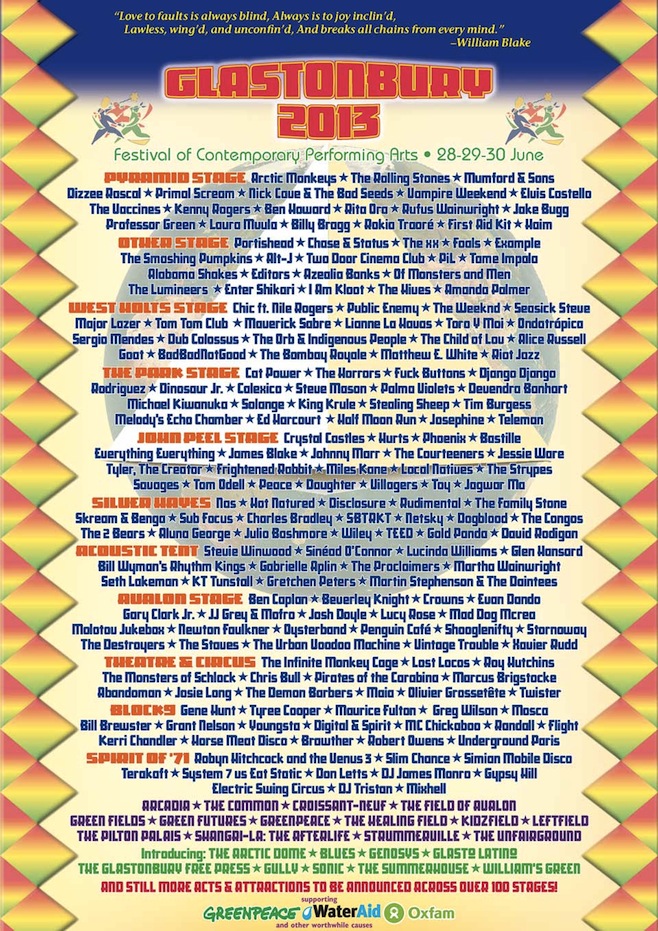 Glastonbury Festival Announces Enormous Lineup - JamSpreader