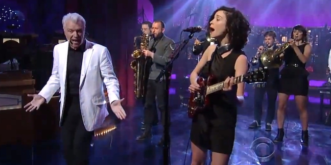 Watch David Byrne and St. Vincent on "Letterman"