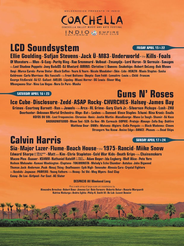 Lineup Coachella 2016 