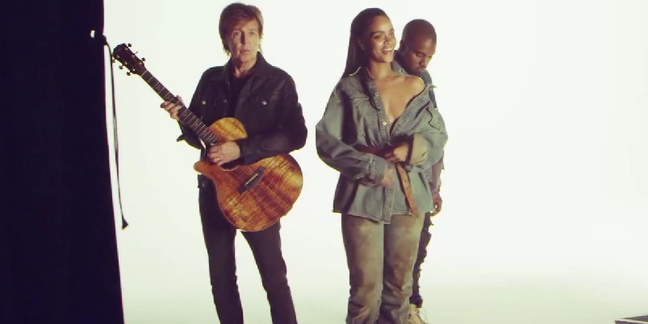 Rihanna Shares Behind The Scenes Video for "FourFiveSeconds" Featuring Kanye West and Paul McCartney