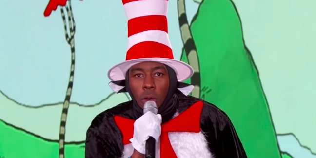 Tyler, the Creator Performs "Cherry Bomb" and "Smuckers", Wears Cat in the Hat Costume on "Kimmel"